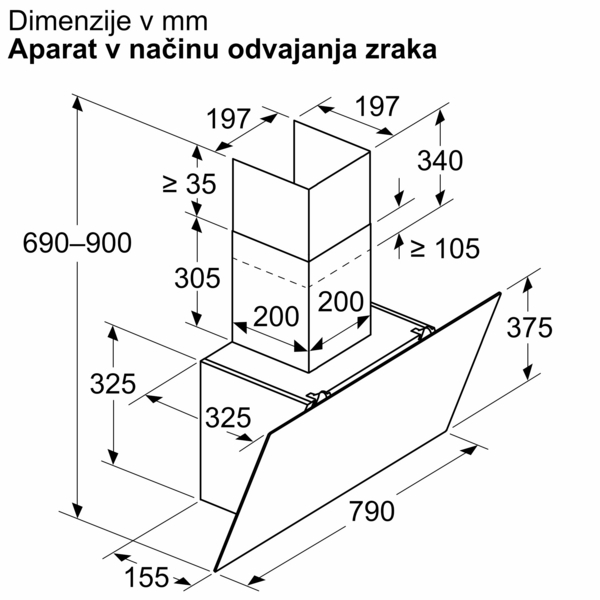 Kuhinjska stenska napa Bosch DWK85DK60