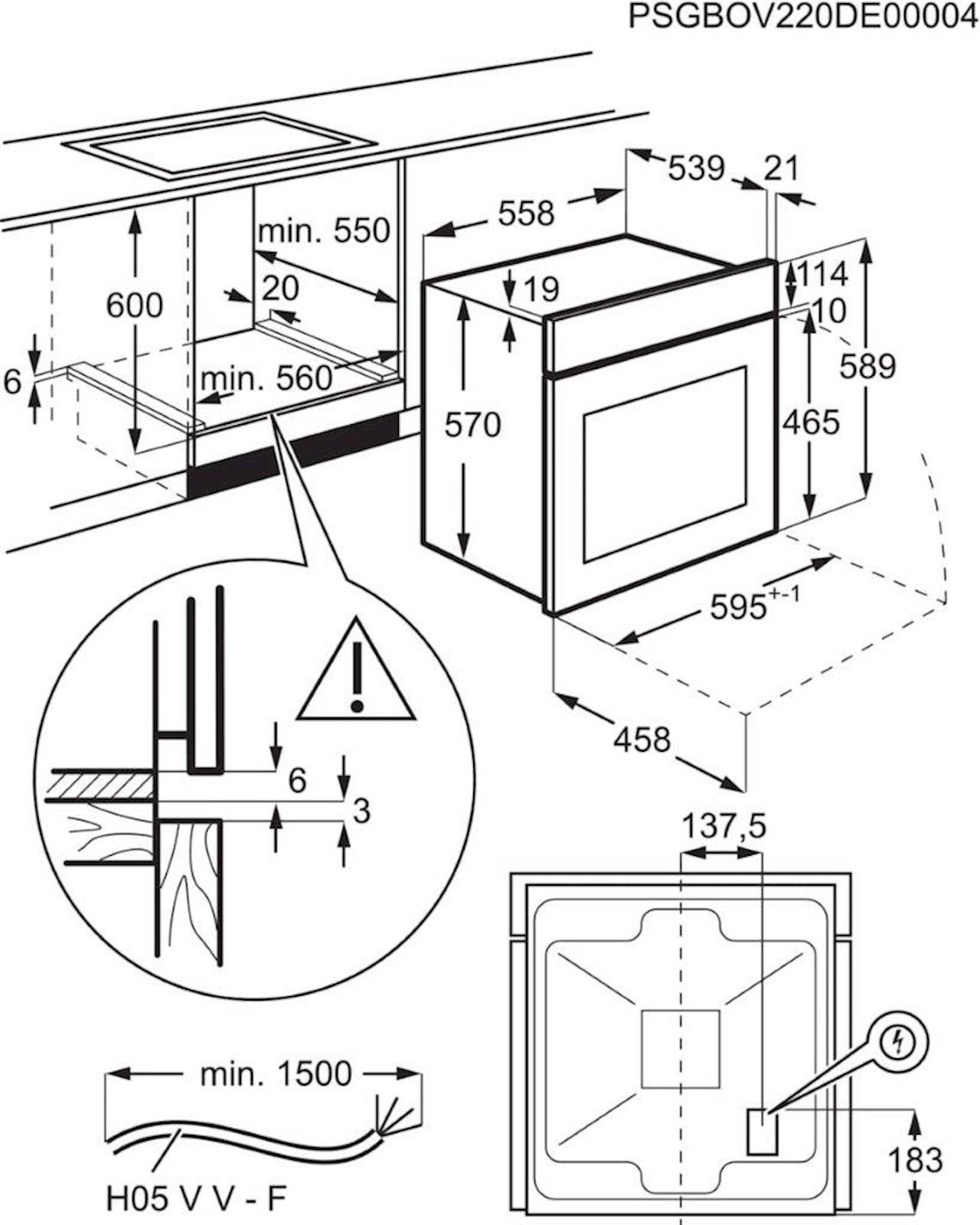 Vgradna pečica Electrolux Eof5C50Bz