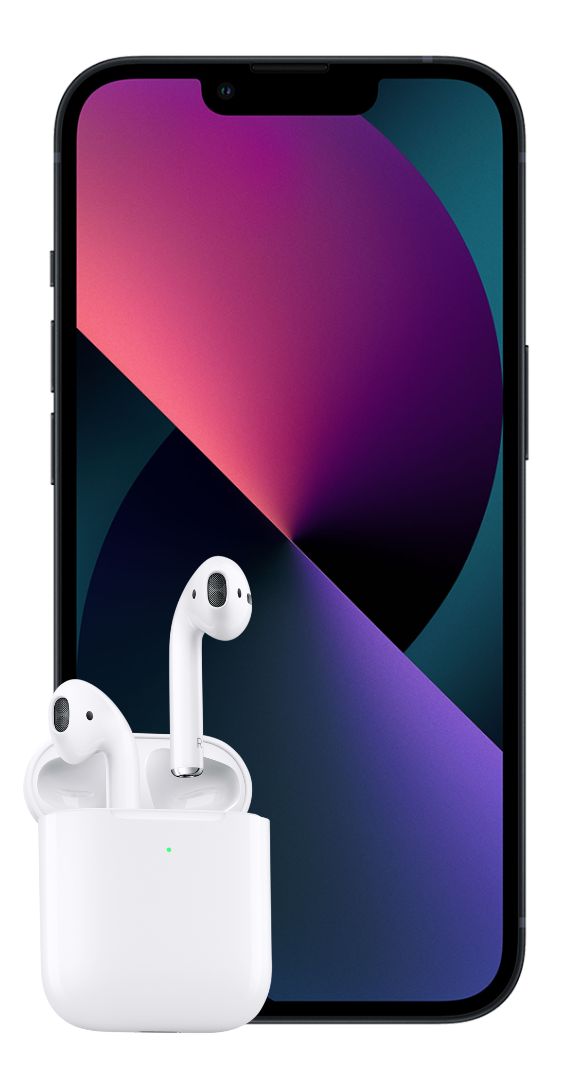 Komplet Apple iPhone 13 128 GB črn in AirPods 2