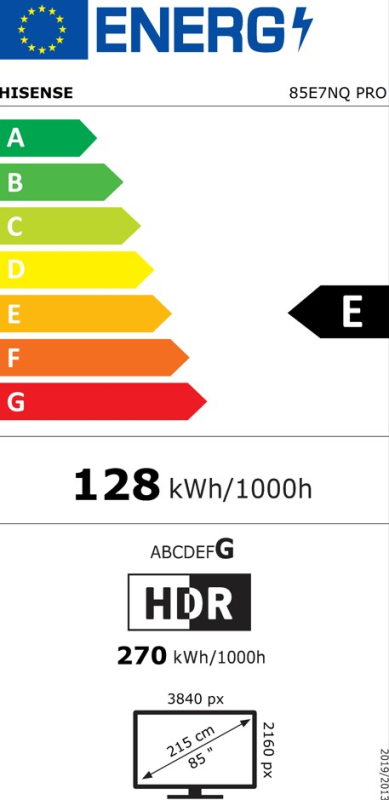 UHD QLED TV HISENSE 85E7NQ PRO