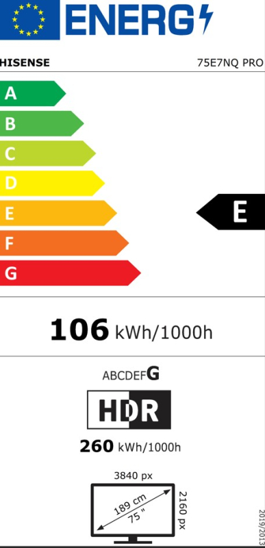 UHD QLED TV HISENSE 75E7NQ PRO