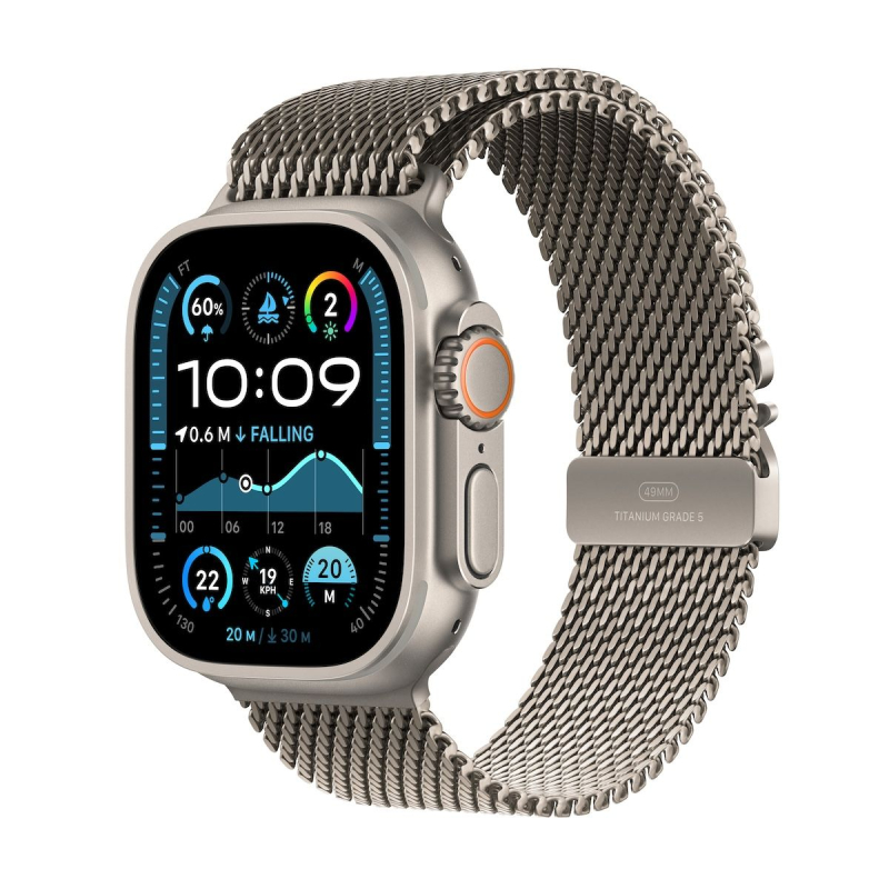 Pametna ura Apple Watch Ultra 2 GPS + Cellular 49mm Natural Titanium z Natural Titanium Milanese Loop - S