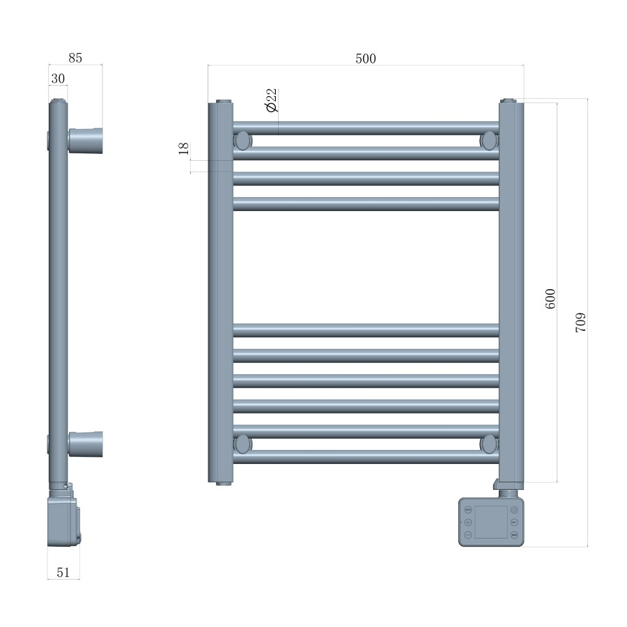 Električni radiator Adler LED kopalniški 400W AD7823