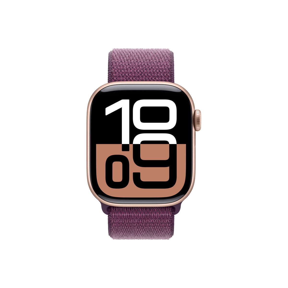 Apple Watch Series 10 GPS 42mm Rose Gold Aluminium Case with Plum Sport Loop